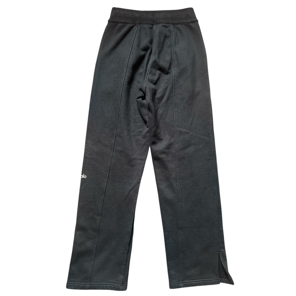 Alo Yoga High Waisted Straight Leg Black Free Time Sweatpants Size XS/S - Picture 2 of 5